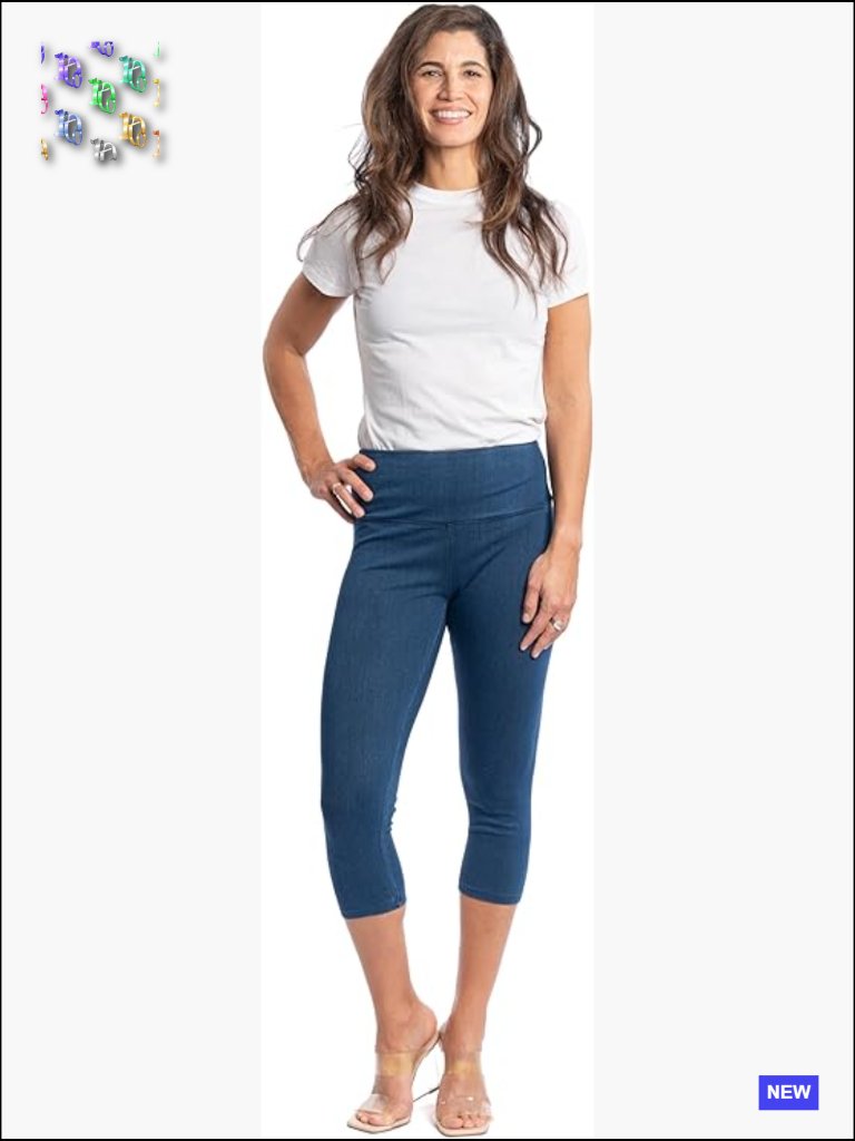 High Waist Pull-On Capri Leggings Tummy Control Stretchy Skinny Fit
